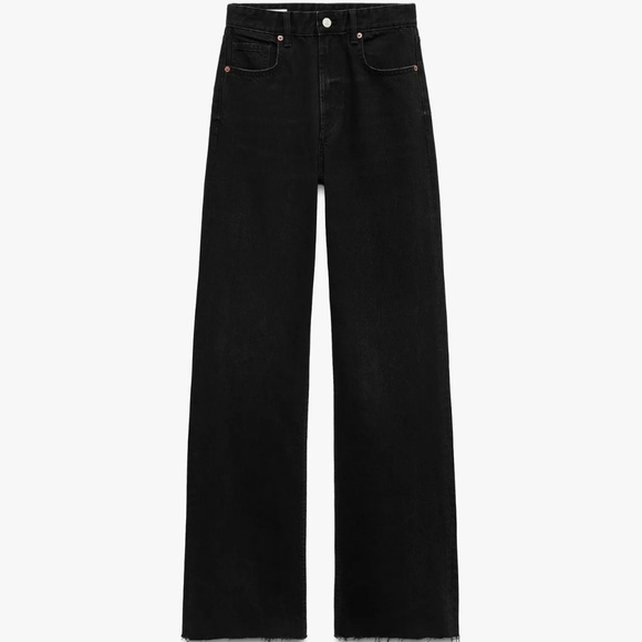 Zara high waist wide leg black jeans - Picture 1 of 3